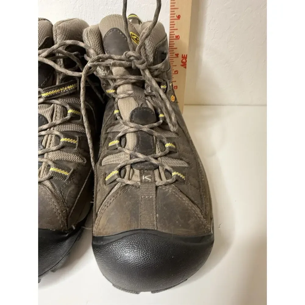 KEEN Targhee II Mid Waterproof Hiking Boots Men’s 12 Brown Leather Trail Shoes